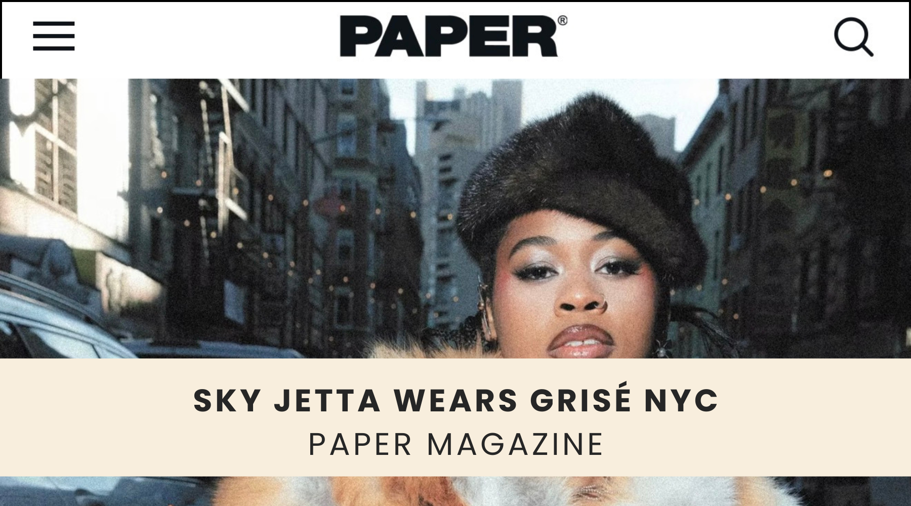 Sky Jetta Wears GRISÉ NYC in Paper Magazine Editorial Feature