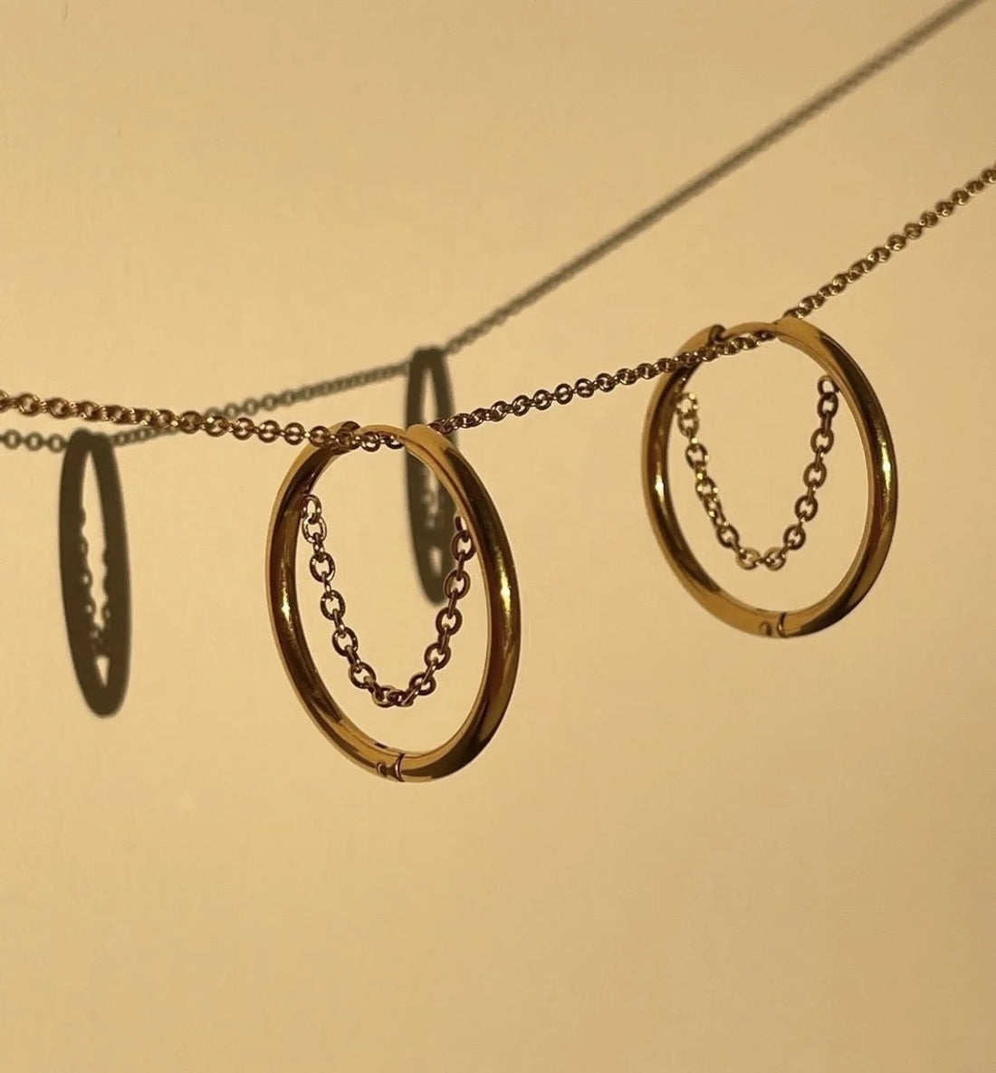 Chain 18k Gold Hoop Earrings