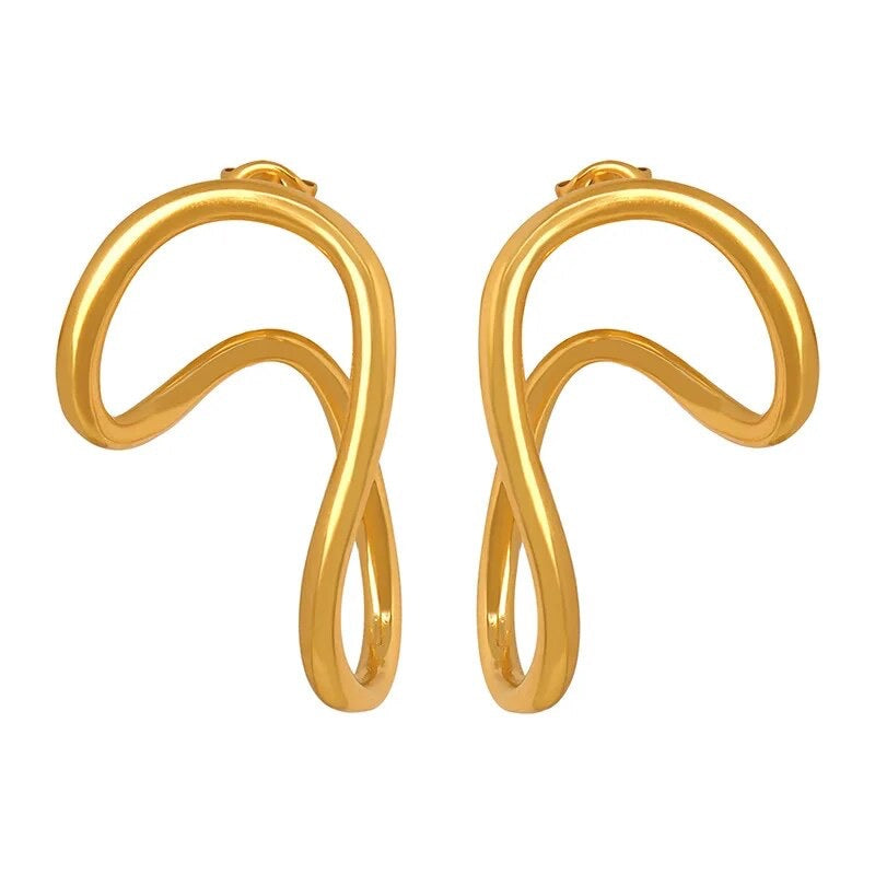Irregular 18k Gold Plated Loop Earrings