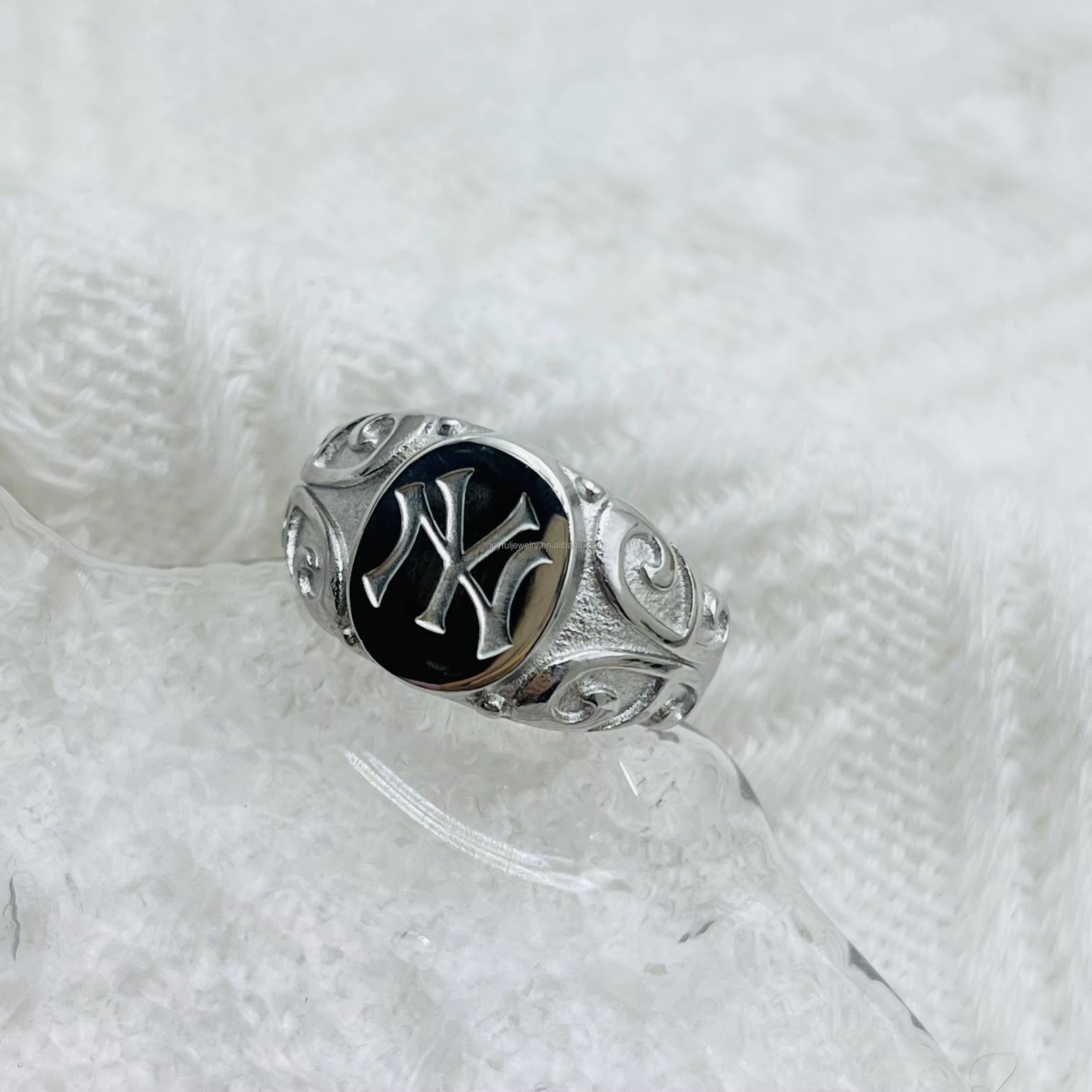 アクセサリー Vintage Yankees Ring 925 Silver Hypoallergenic Yankees Vintage Stainless Steel Ring