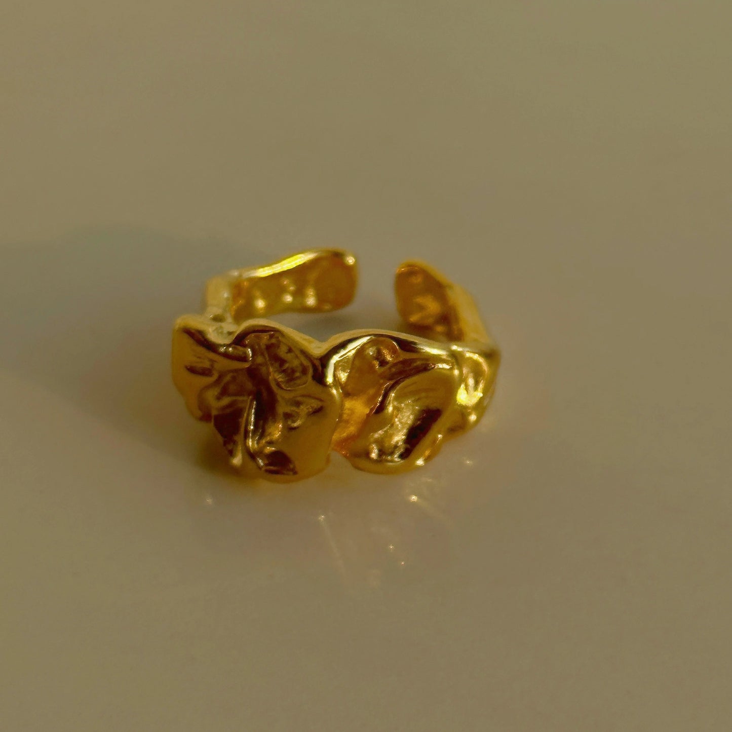 18k Gold Plated Rugged Nugget Ring