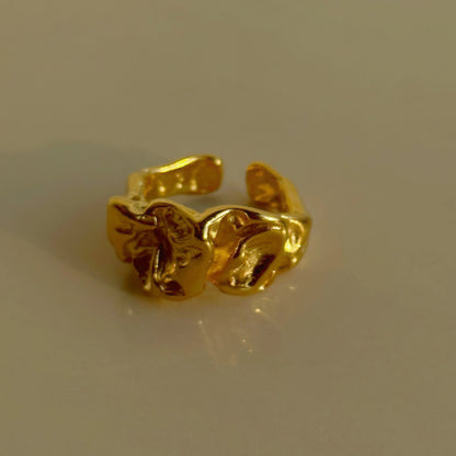 18k Gold Plated Rugged Nugget Ring