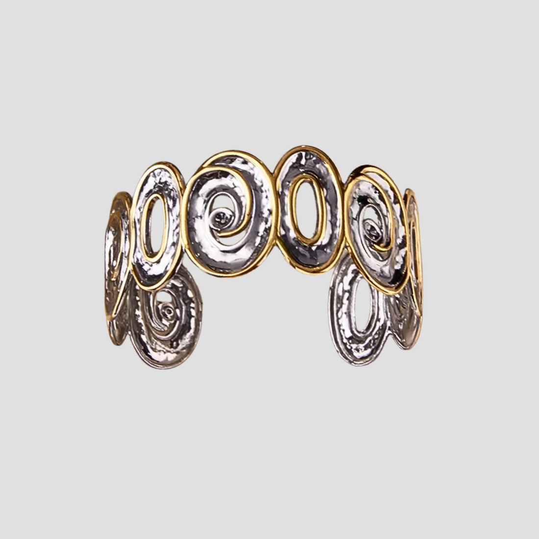 2-Tone Luna Swirl Cuff Bracelet