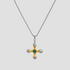 2-Tone Green Agate Cross Pendant Necklace - GRISÉ NYC 1