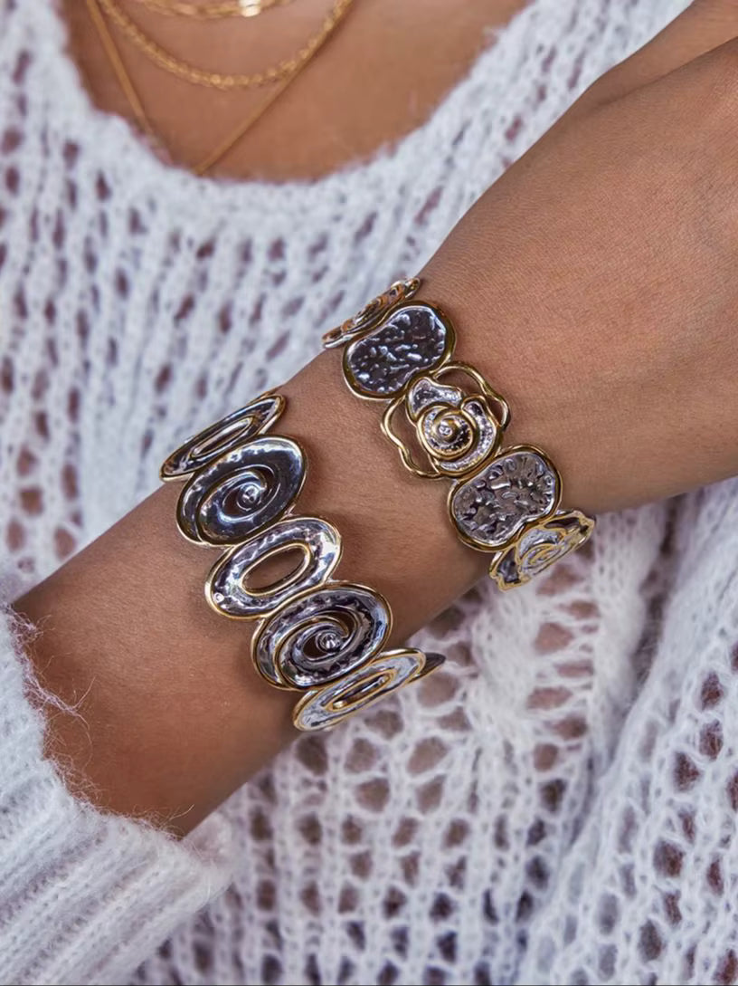 2-Tone Rosa Cuff Bracelet - GRISÉ NYC 3