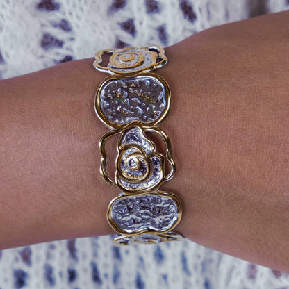 2-Tone Rosa Cuff Bracelet - GRISÉ NYC 2