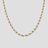 2-Tone Rope Necklace 3mm in stainless steel and 18k gold plating by GRISÉ NYC.