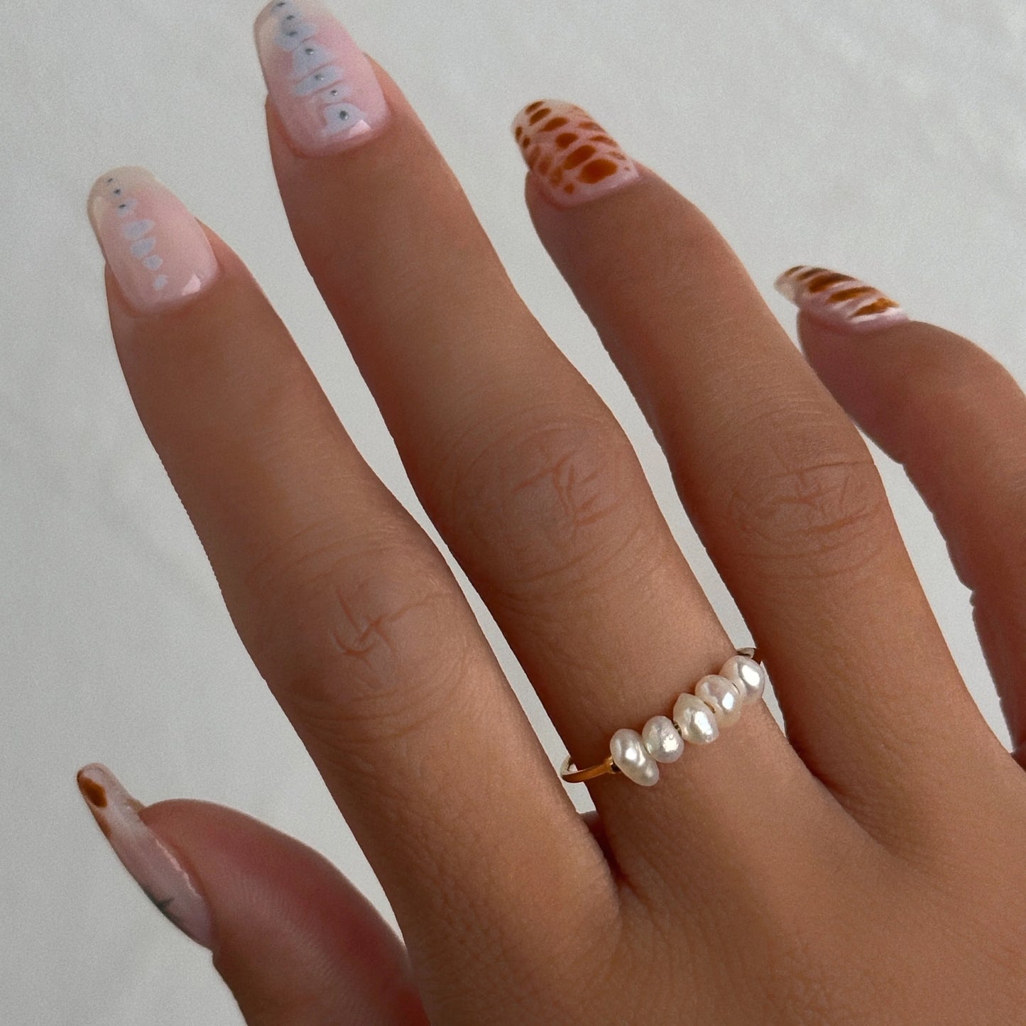 Dainty Fresh Water Pearl Ring - Gold