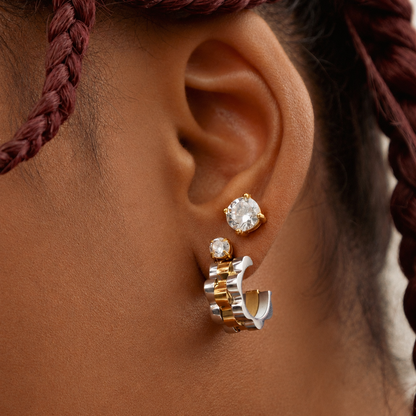 Midi Jubilee Link 2-Tone Earrings