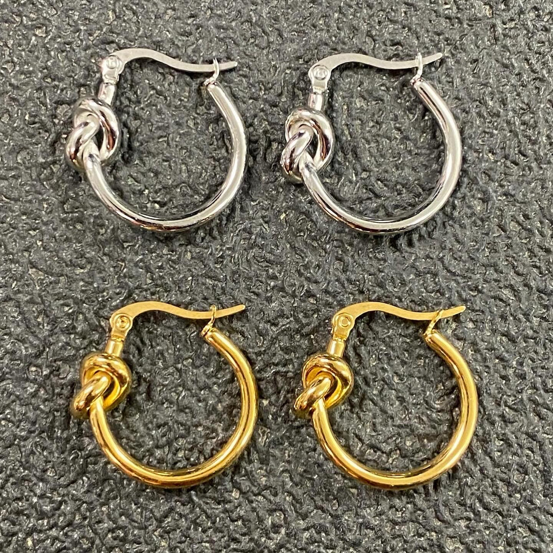 Vintage Knot Hoop Steel Hoop Earrings