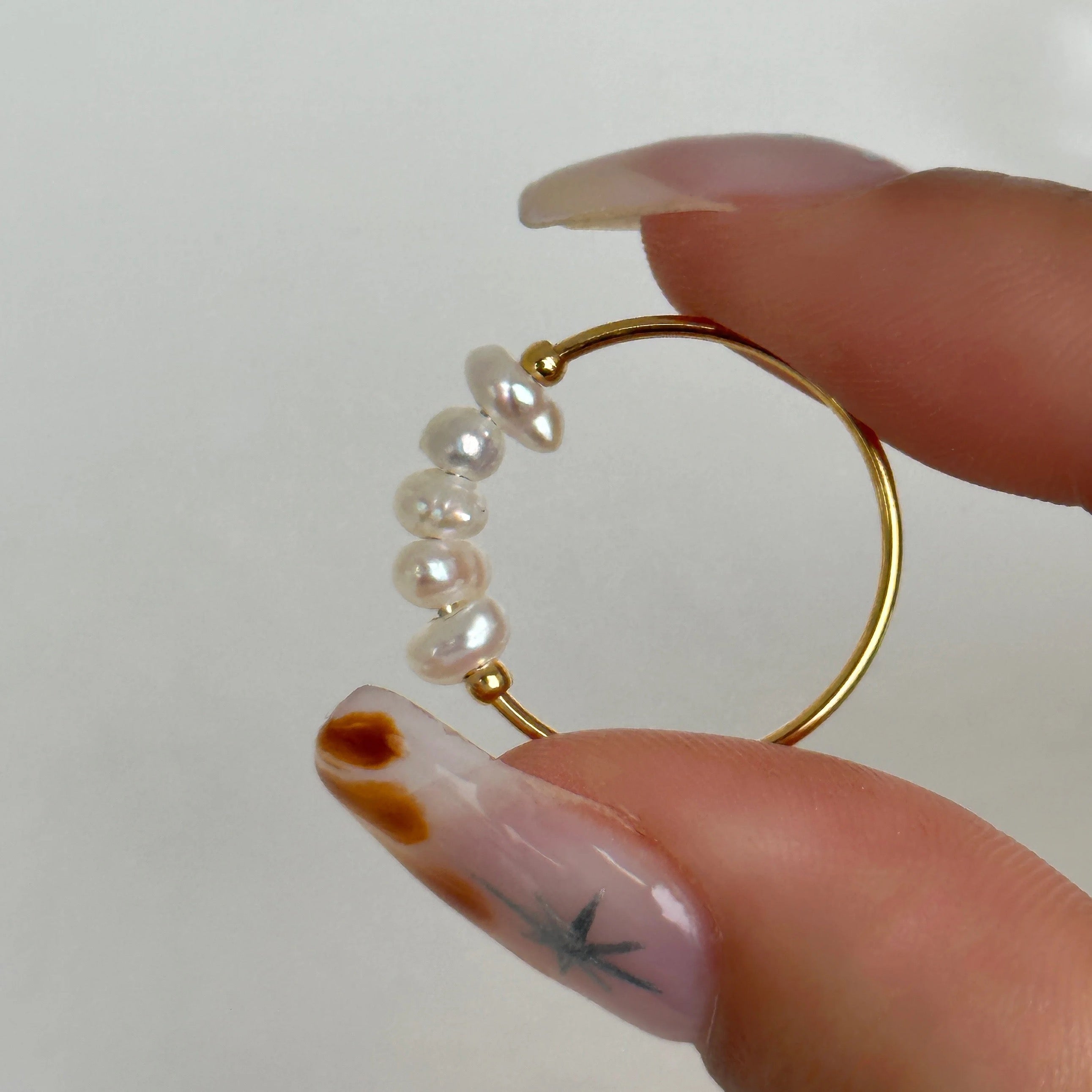 Dainty Fresh Water Pearl 18k Gold Ring