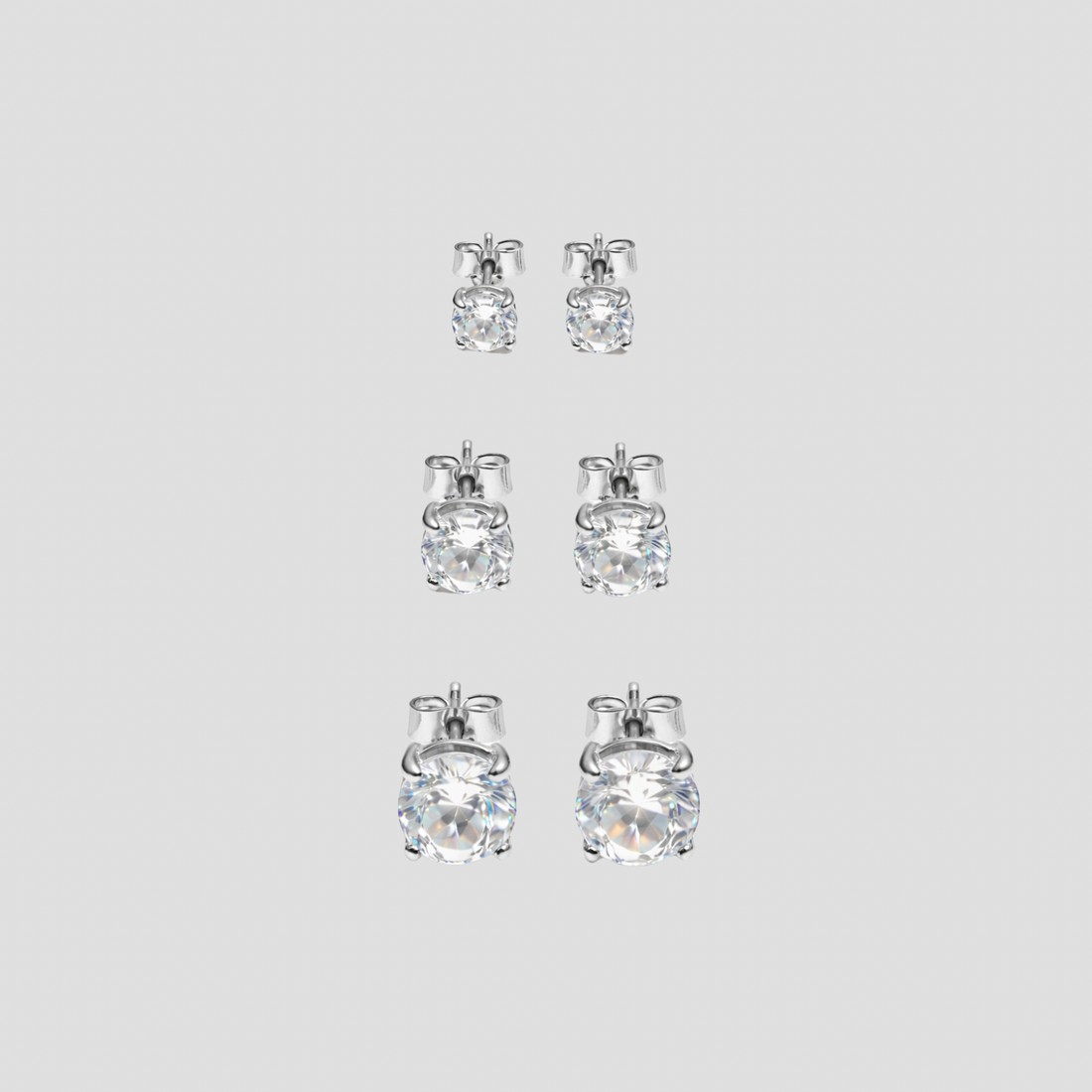 Stainless Steel Stud Earrings - 4mm, 6mm, 7mm