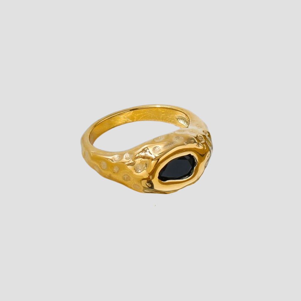 Black Stone Rugged Ring