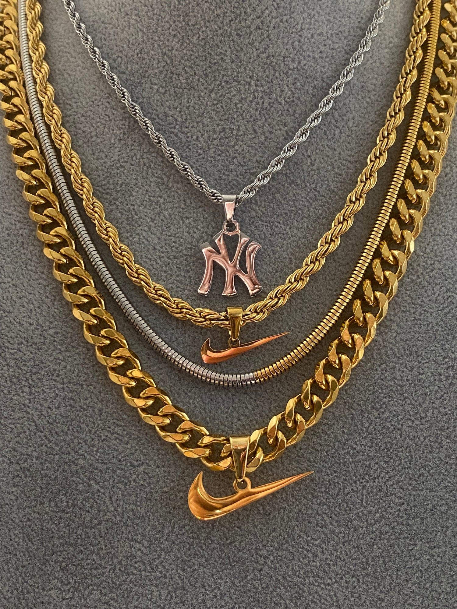 GRISÉ NYC  Non-Tarnish Jewelry, Nike Inspired Rope Necklace