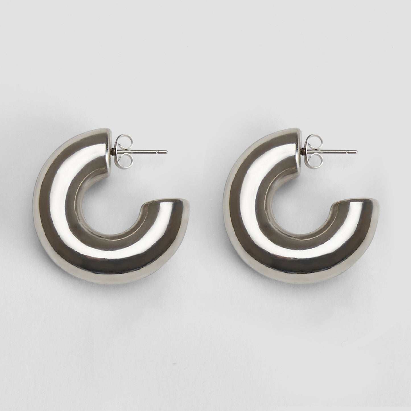 Midi Bold Earrings - Silver