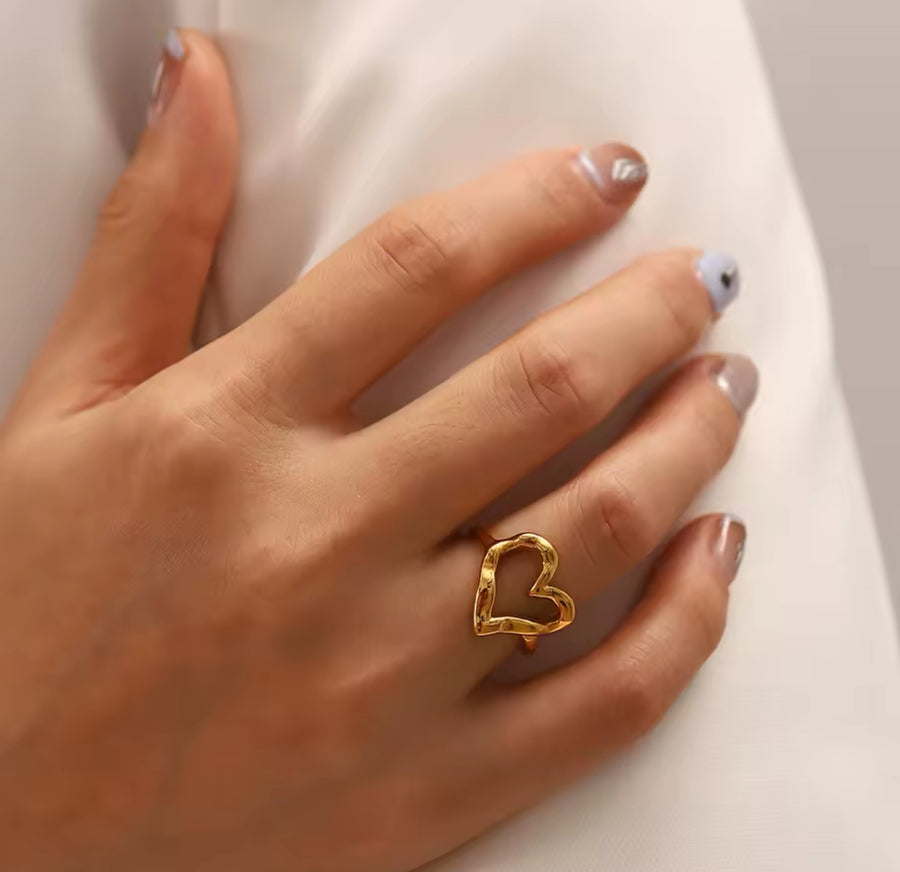 Heart 18k Gold Plated Ring