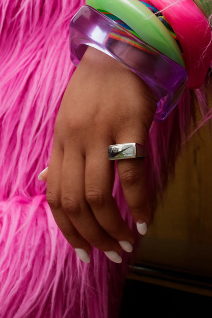 Just Do It Stainless Steel Rectangle Ring - GRISÉ NYC 2