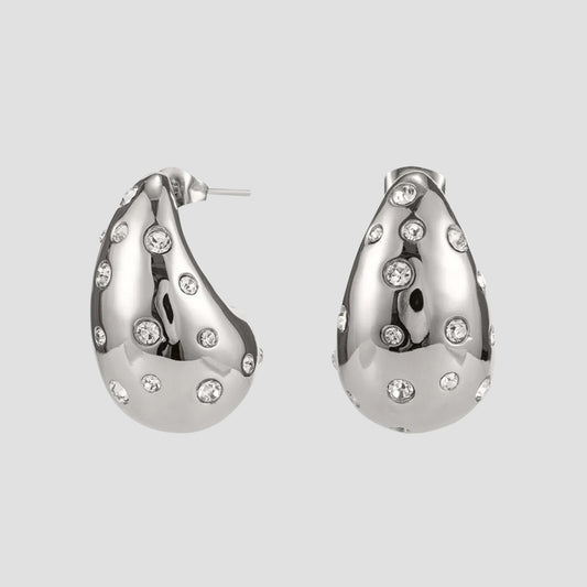 Hoop Silver Earrings-grise-nyc.com