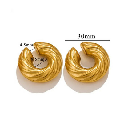 Chunky Swirl 18k Gold Ear Cuff Set - GRISÉ NYC 2