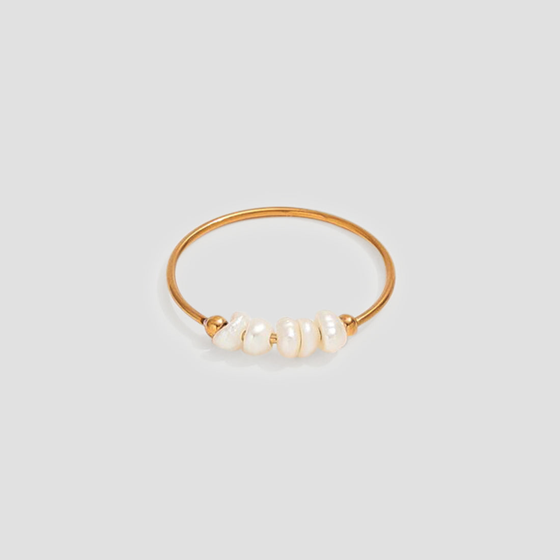 Dainty Fresh Water Pearl 18k Gold Ring