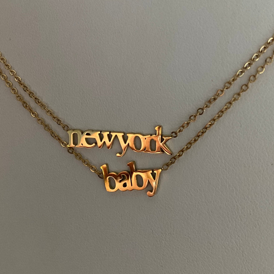 baby 18k Gold Plated Nameplate Dainty Necklace