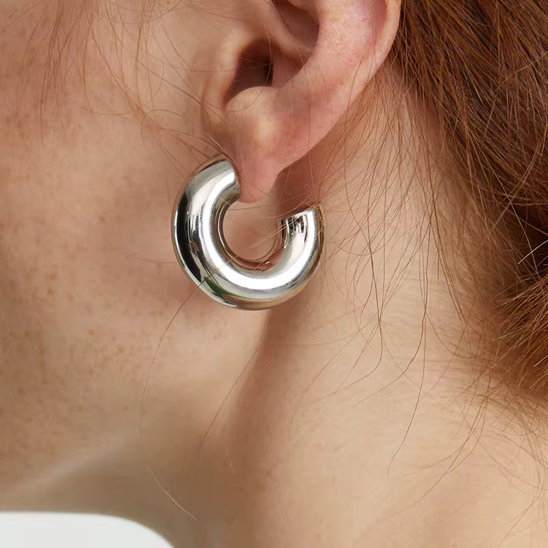 Midi Bold Stainless Steel Earrings
