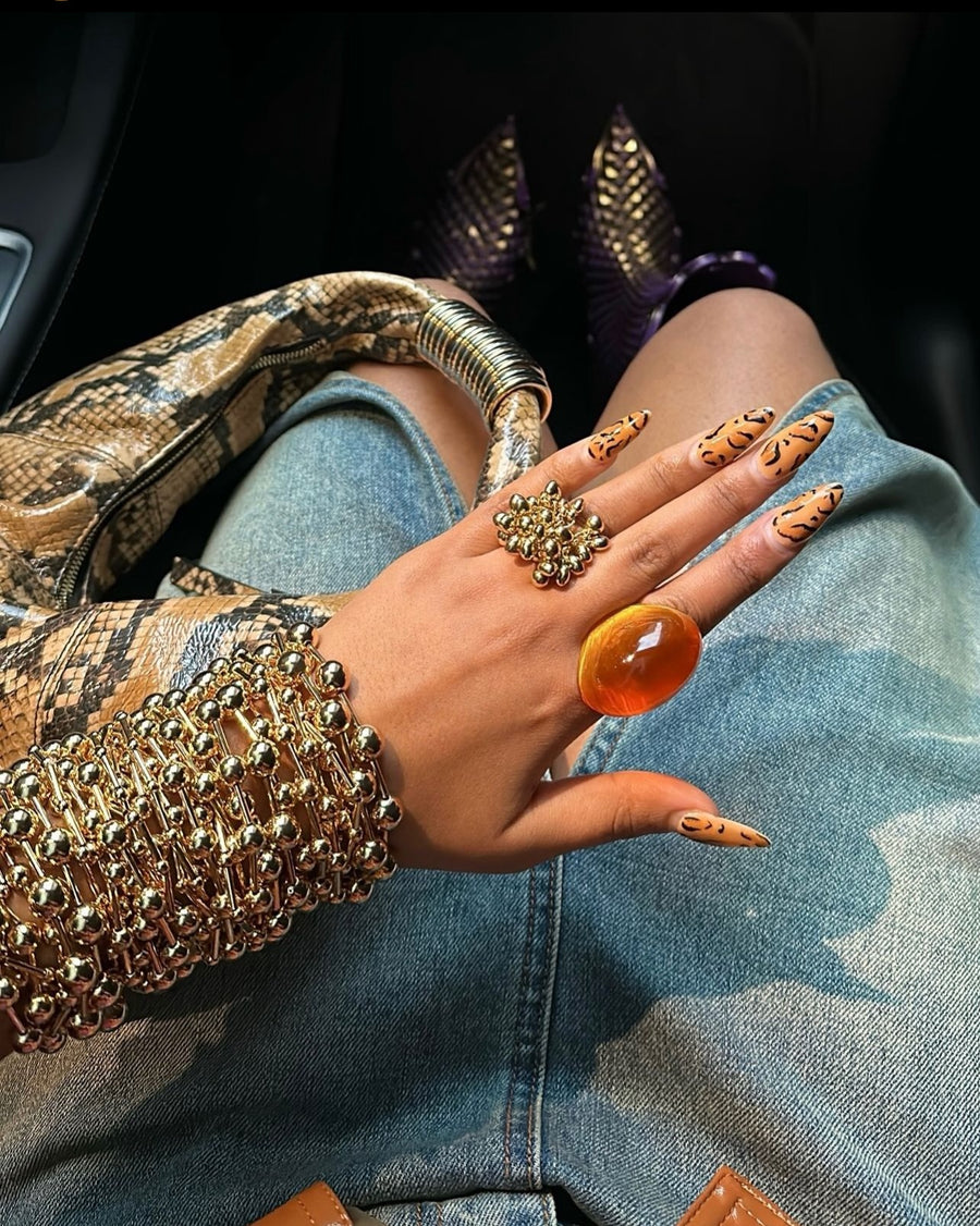 XL Amber Resin Ring