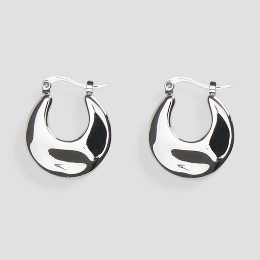 Flat Hoop Earrings-grise-nyc.com