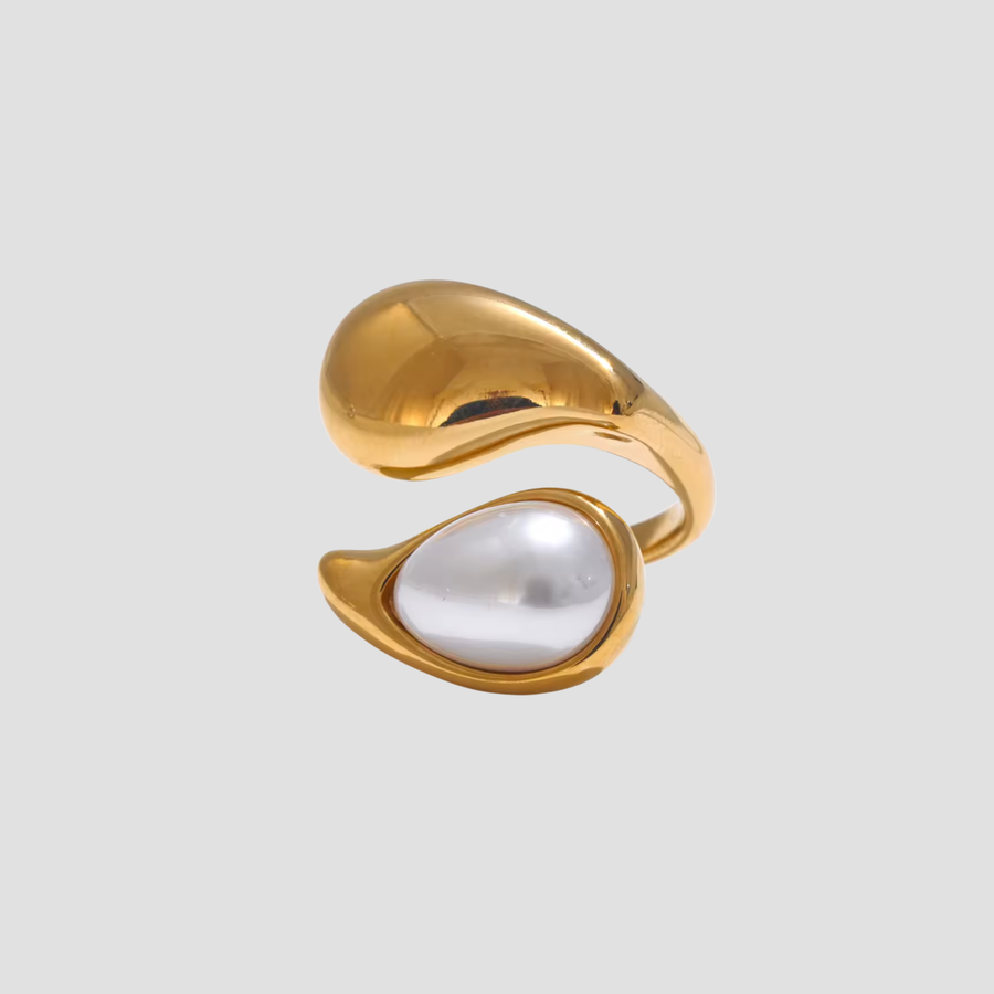 Pearl Eclipse Stainless Steel Ring