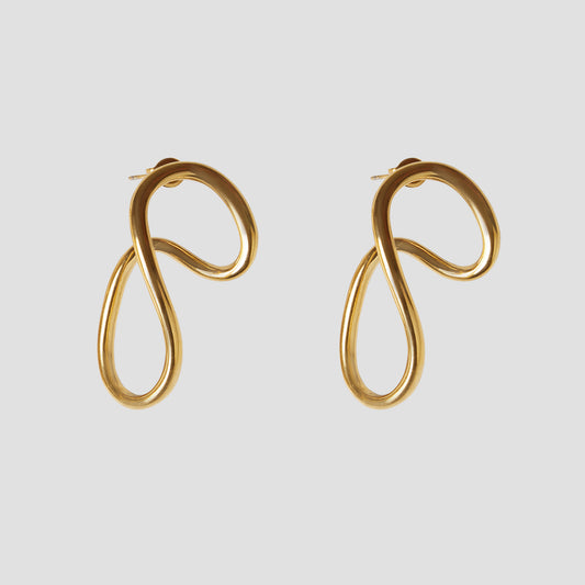 Irregular Loop Earrings - Gold