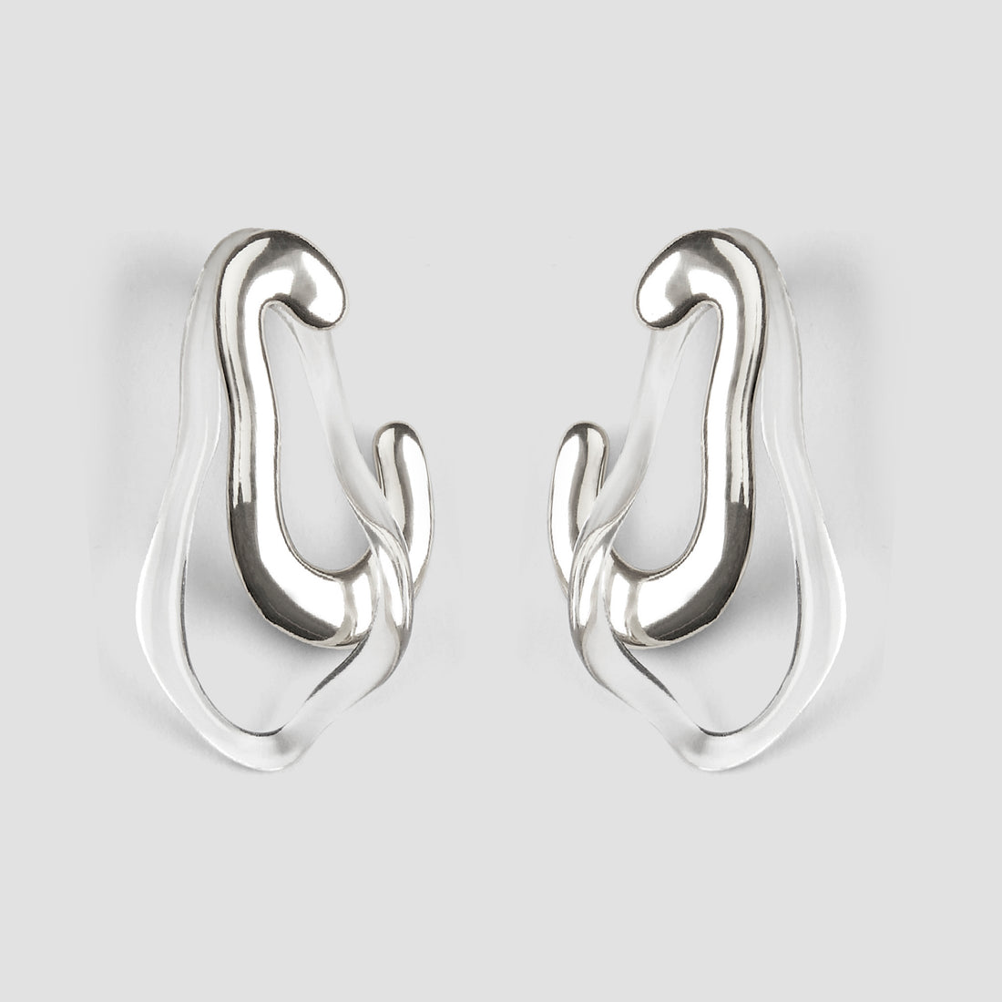 Silver Spiral Resin Earrings-grise-nyc.com