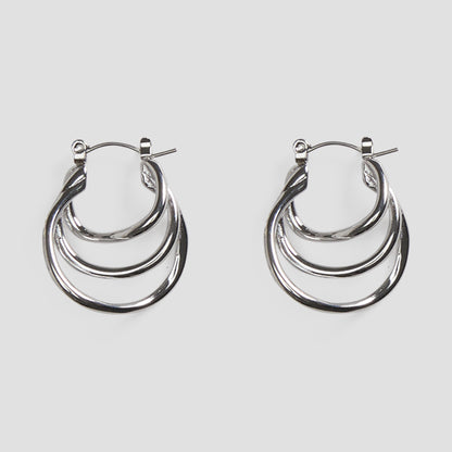 Triple Edge Layer Steel Earrings - GRISÉ NYC 1