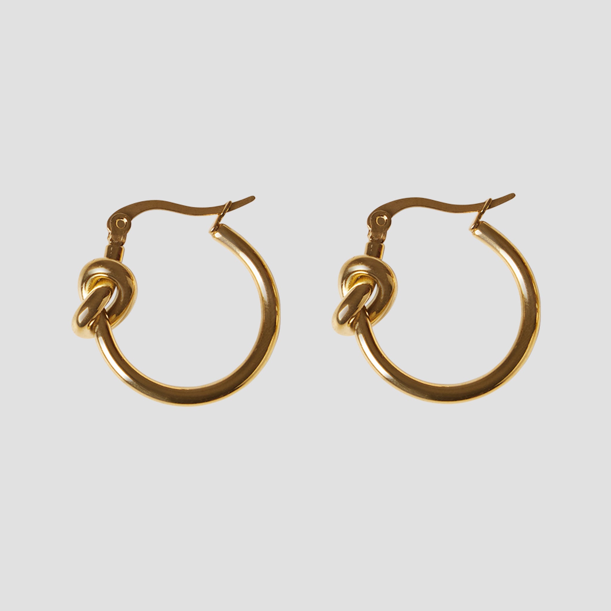 Knot Hoop Gold Earring-grise-nyc.com