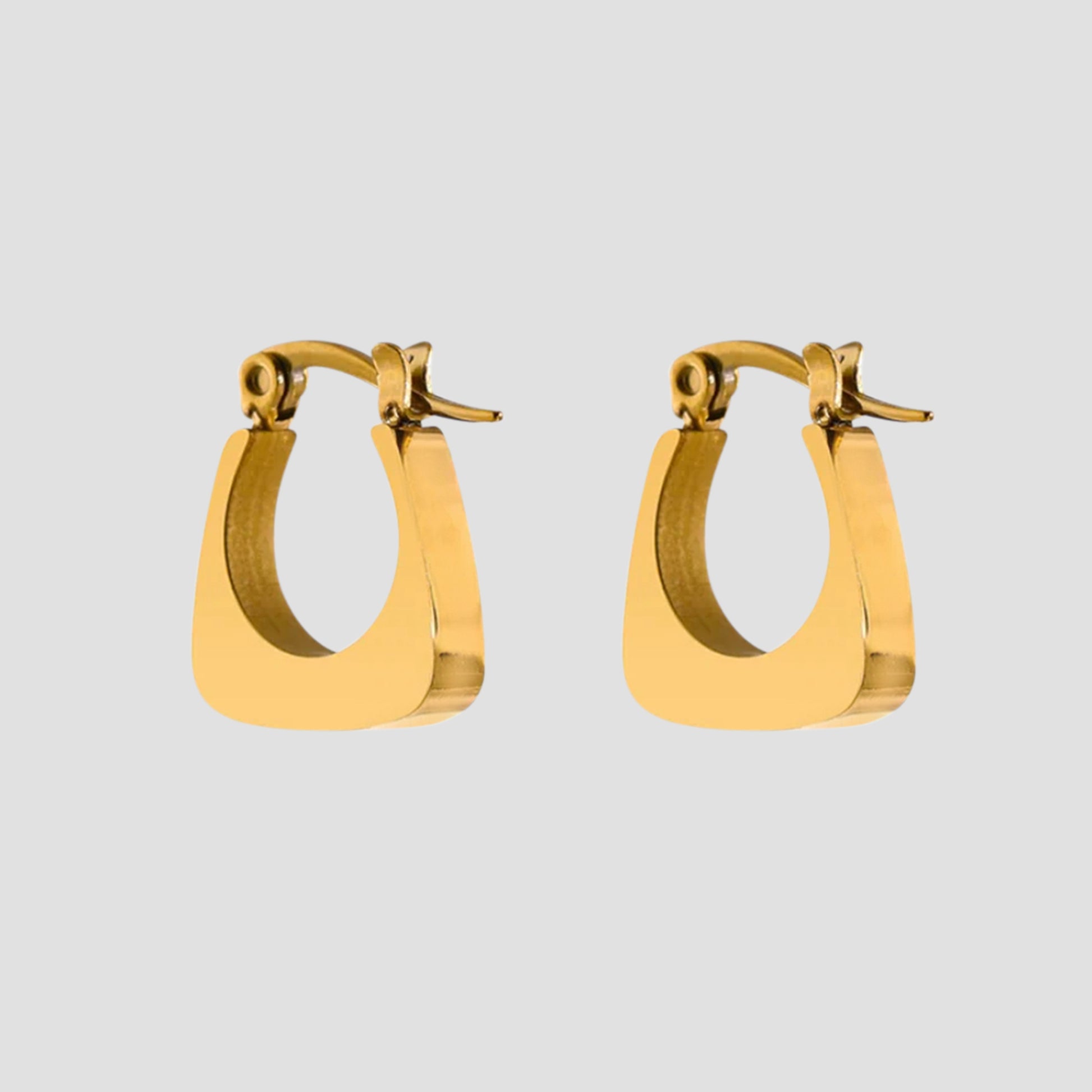 Mini Square Gold Earrings-grise-nyc.com