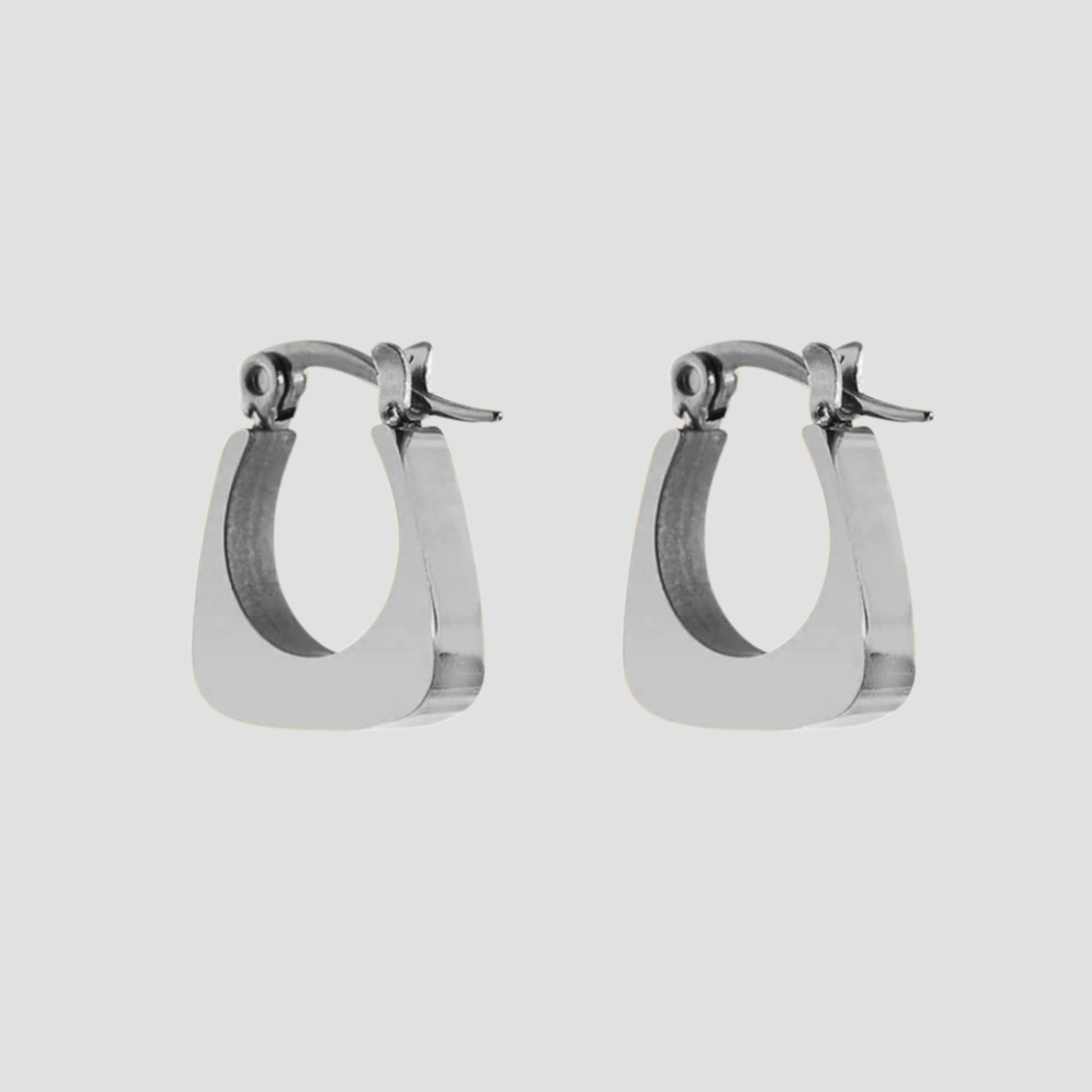 Stainless Steel Silver Earrings-grise-nyc.com