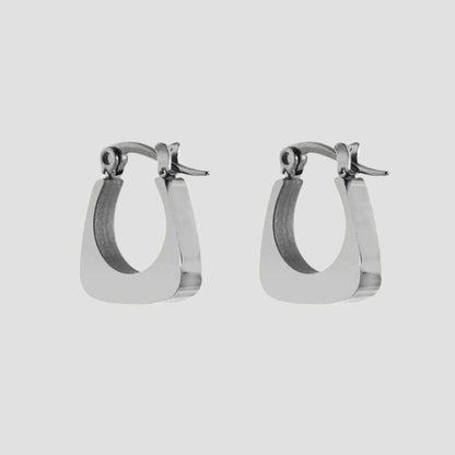 Stainless Steel Silver Earrings-grise-nyc.com