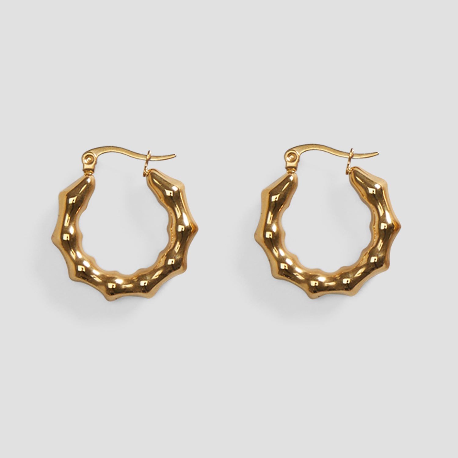 Mini Bamboo 18k Gold Hoop Earrings - GRISÉ NYC 1