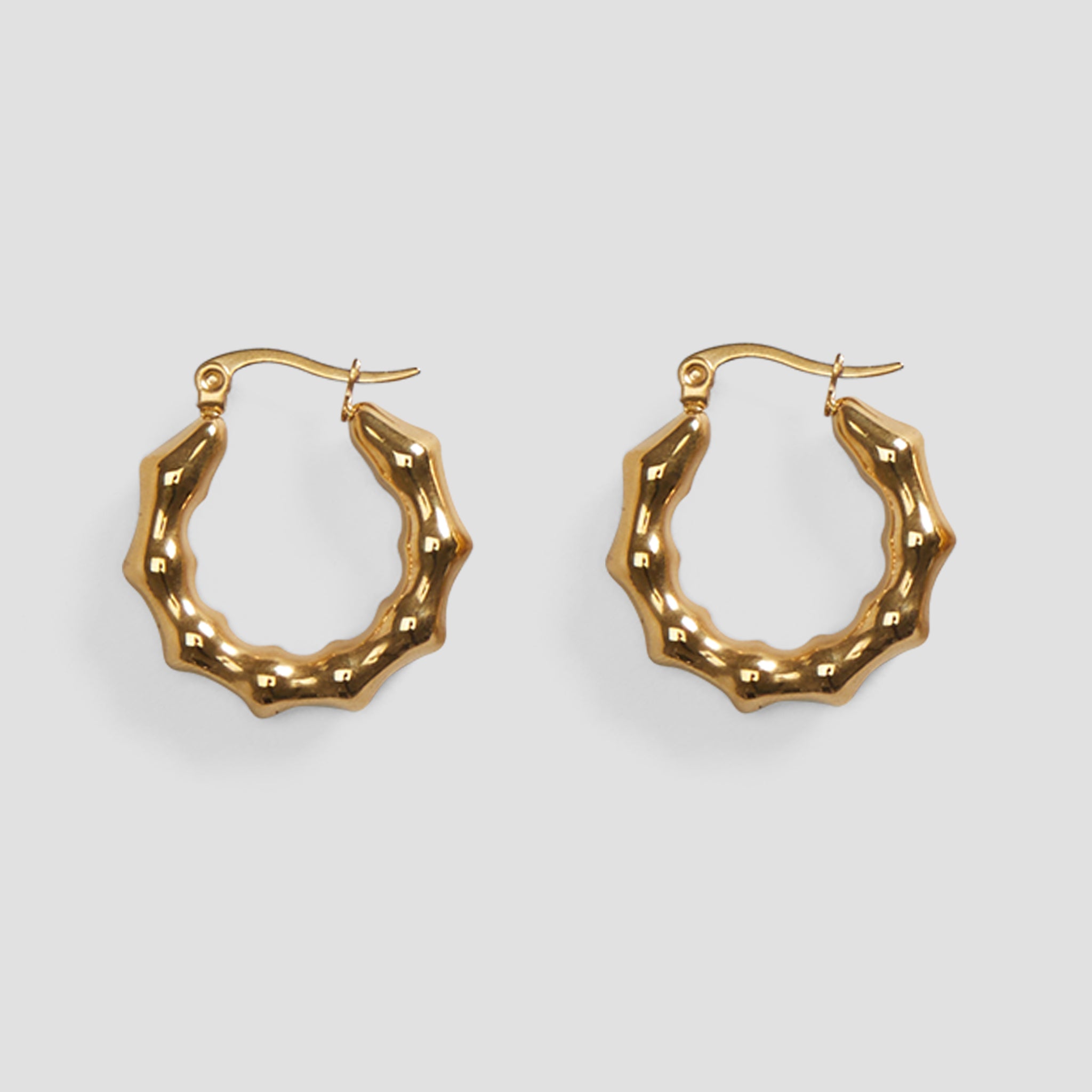 Mini Bamboo 18k Gold Hoop Earrings - GRISÉ NYC 1