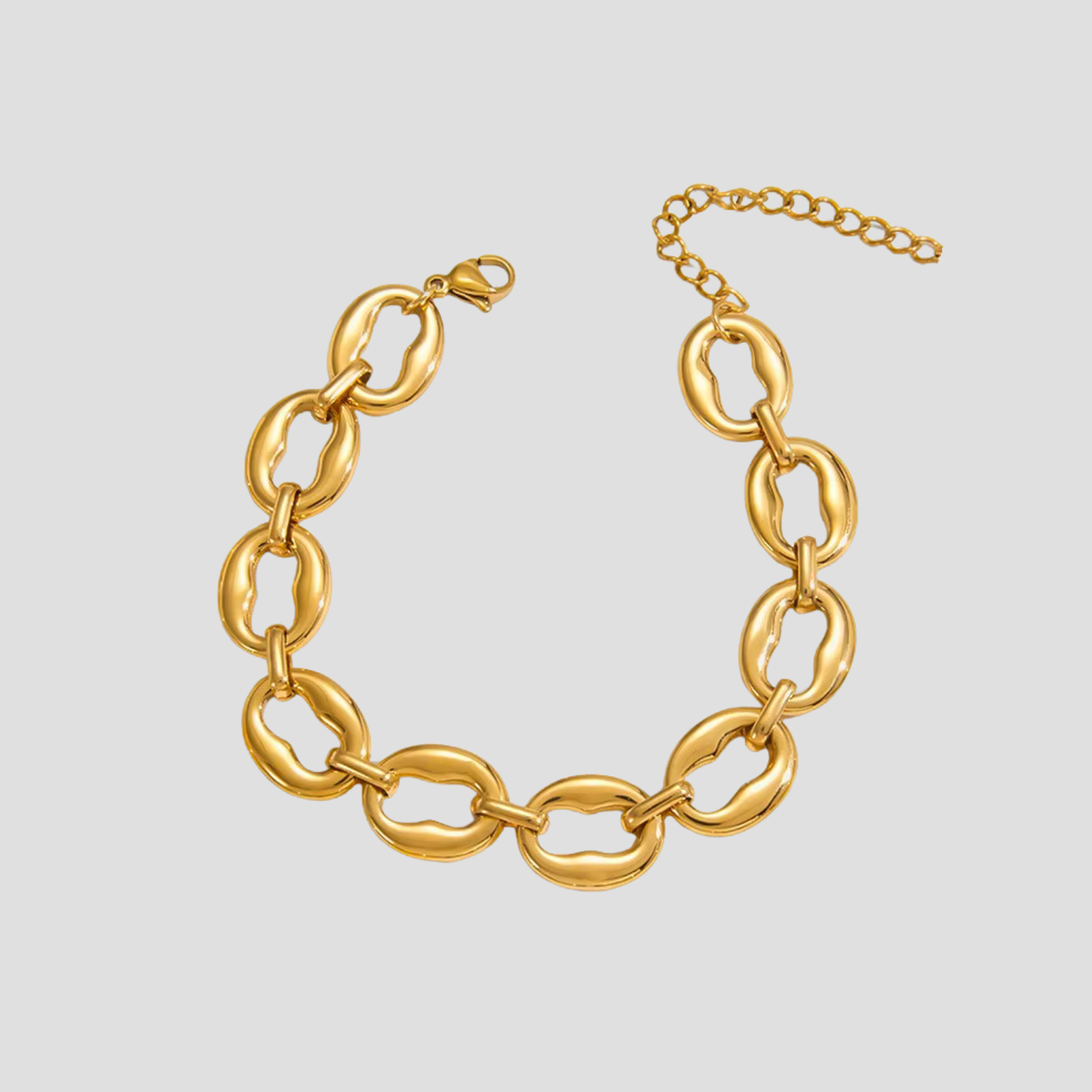 Oval Link 18k Gold Bracelet