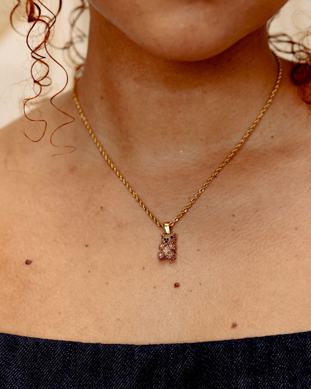 Iced Out Pink Teddy Bear Necklace - GRISÉ NYC 3