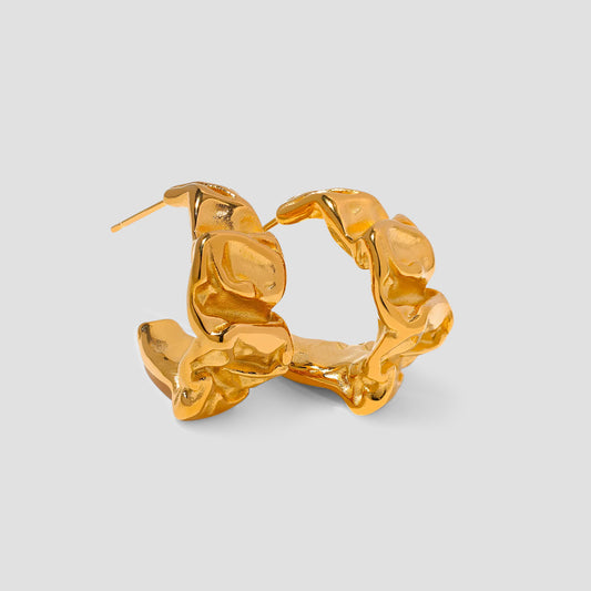Midi Rugged Earrings - Gold