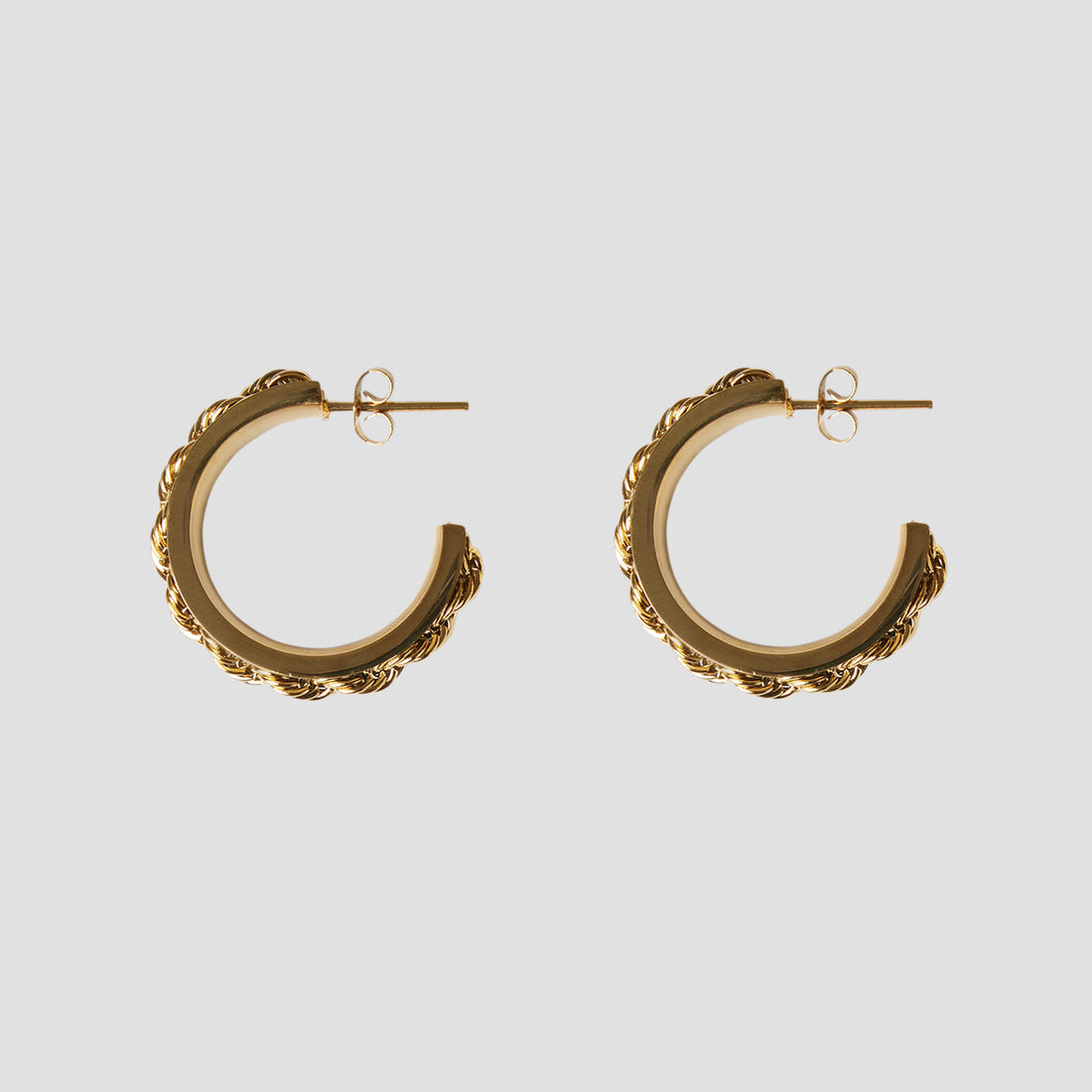 Midi 18k Gold Rope Earrings