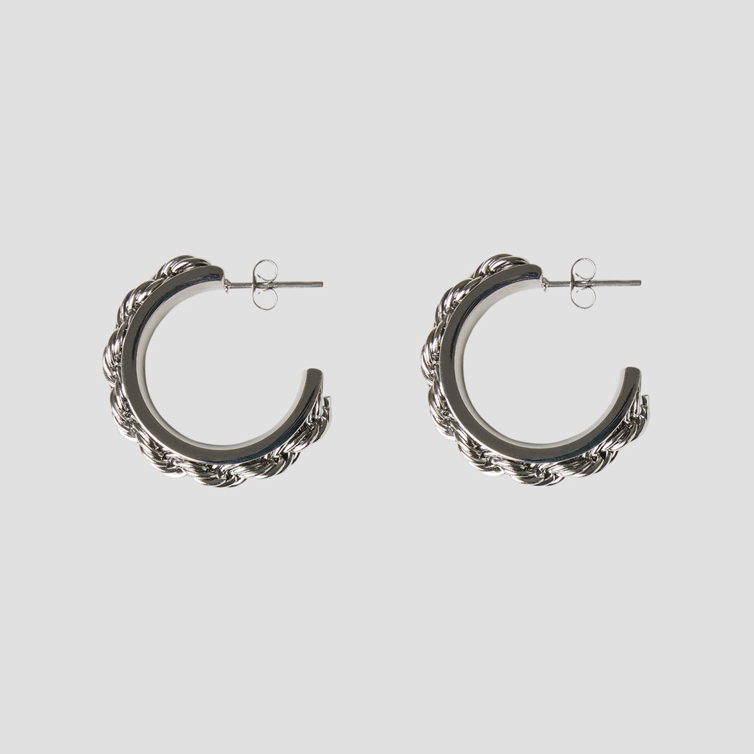 Midi Rope Steel Earrings