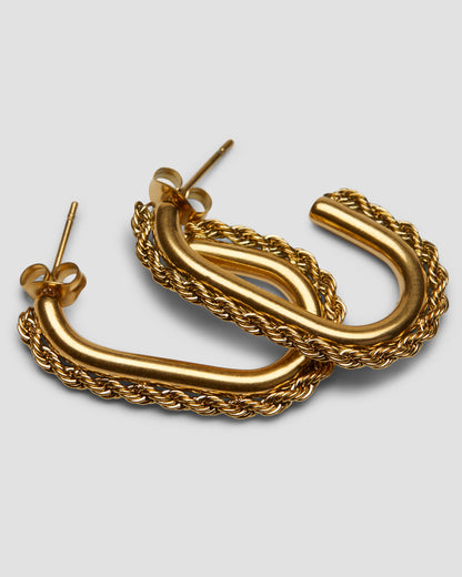 Midi Rope Chain Earrings - Gold