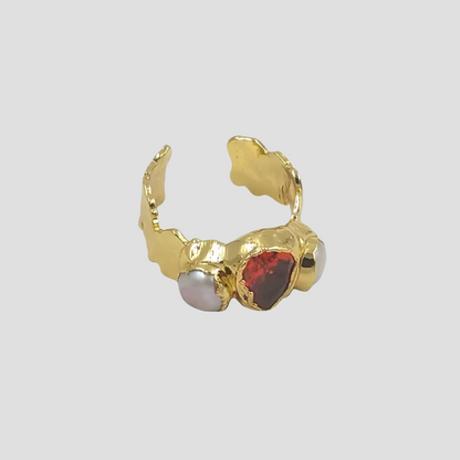 Ruby Pearl Rugged Ring - GRISÉ NYC 1