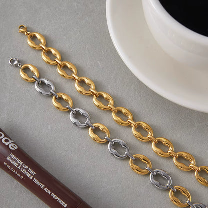 Oval Link 18k Gold Bracelet