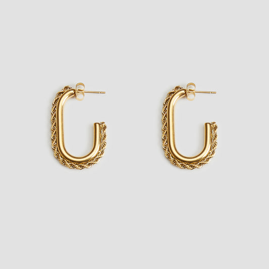 Midi Rope Chain Earrings - Gold