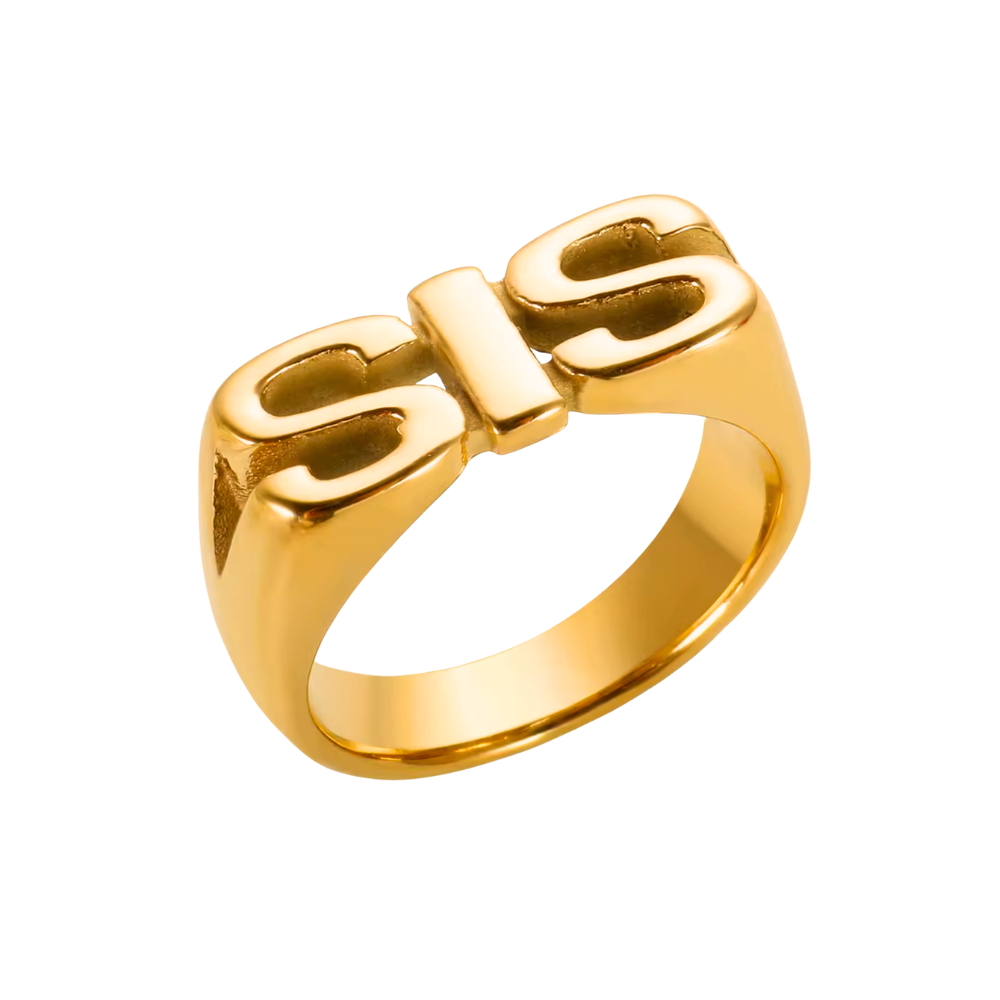 Gold ring with &