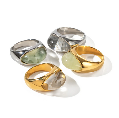 Clear/Silver Resin Stone Ring