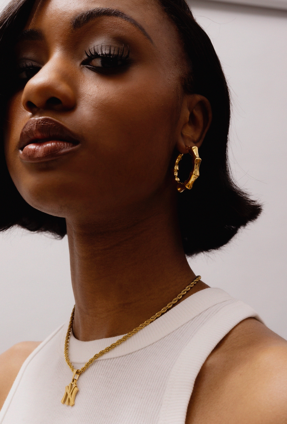 Gold Bamboo Earrings-grise-nyc.com